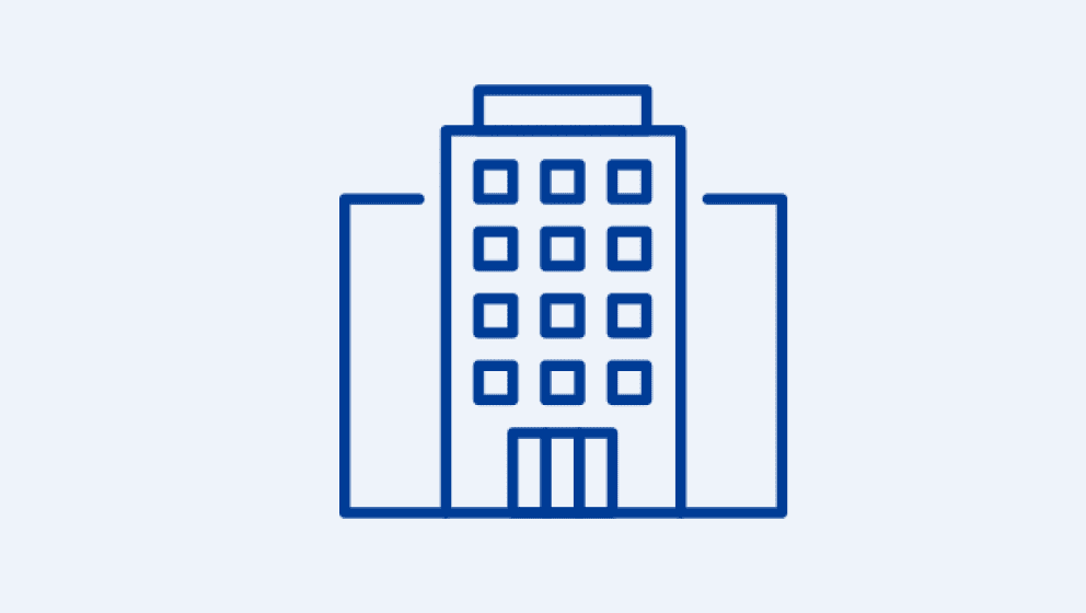 blue building icon
