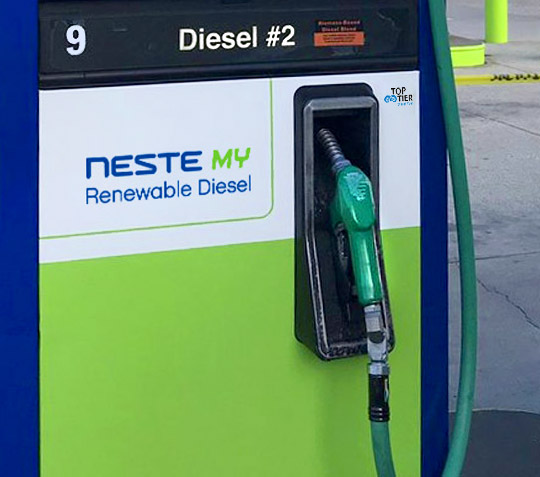 Neste My Renewable Diesel dispenser in a California cardlock (fueling station)